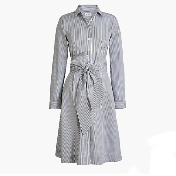J. Crew Dresses & Skirts - J Crew Tie-waist shirtdress in cotton poplin